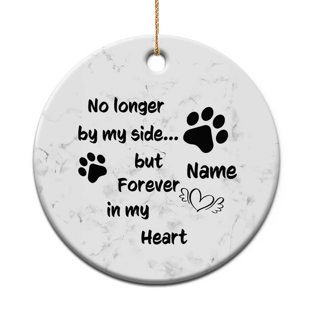 Personalized Dog Memorial Christmas Ornament Custom Name Forever In My Hearts Keepsake TS10