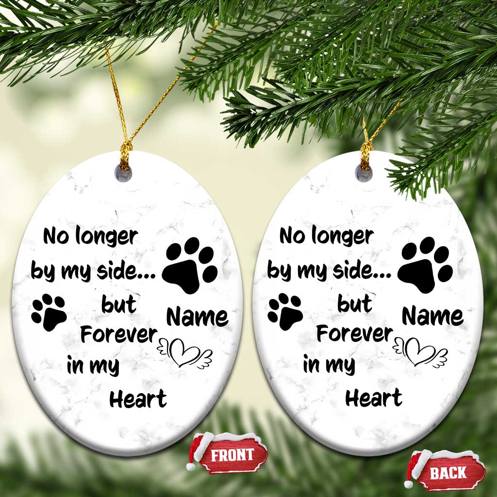 Personalized Dog Memorial Christmas Ornament Custom Name Forever In My Hearts Keepsake TS10