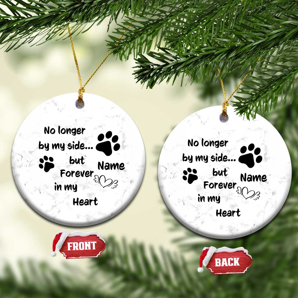 Personalized Dog Memorial Christmas Ornament Custom Name Forever In My Hearts Keepsake TS10