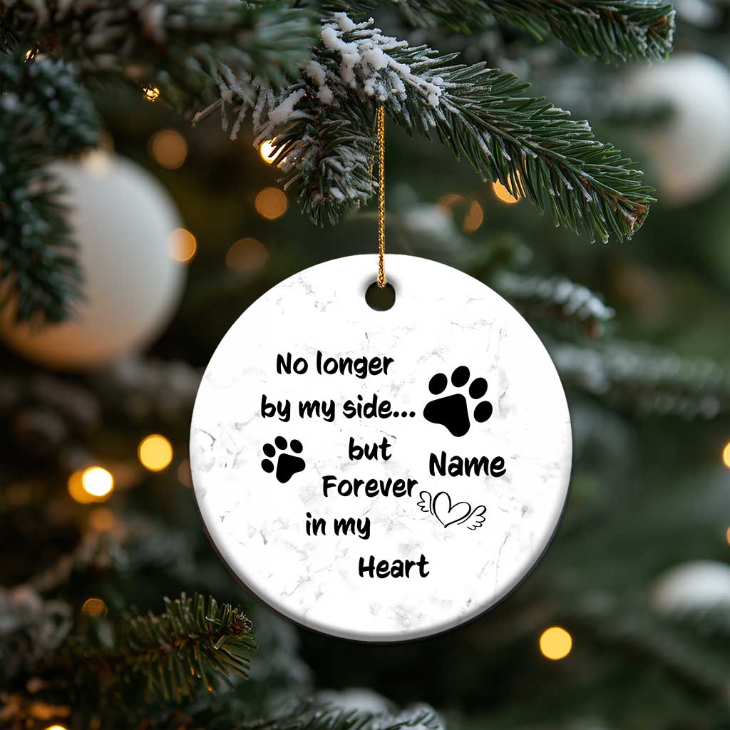 Personalized Dog Memorial Christmas Ornament Custom Name Forever In My Hearts Keepsake TS10