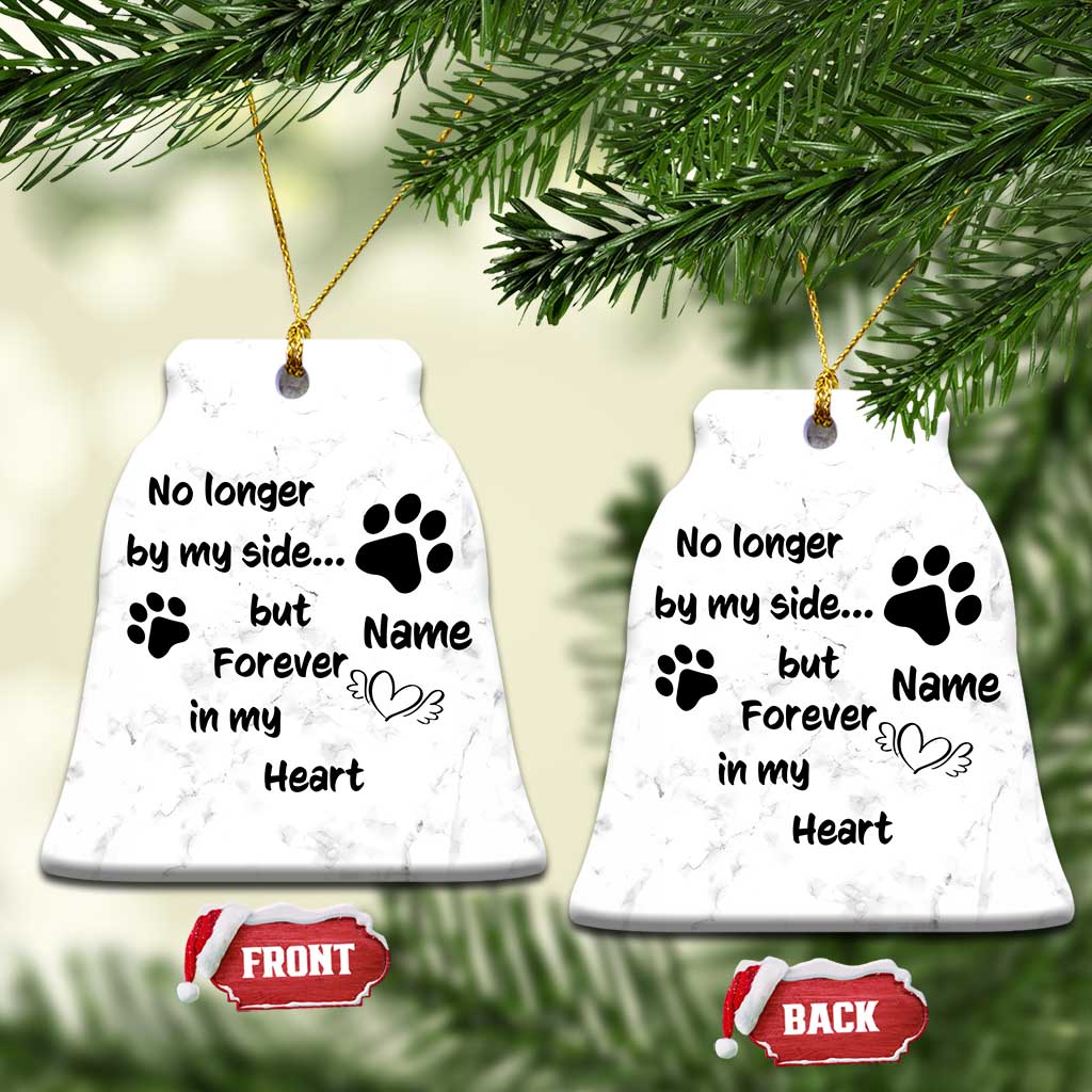 Personalized Dog Memorial Christmas Ornament Custom Name Forever In My Hearts Keepsake TS10