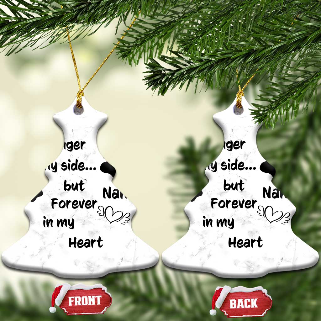 Personalized Dog Memorial Christmas Ornament Custom Name Forever In My Hearts Keepsake TS10