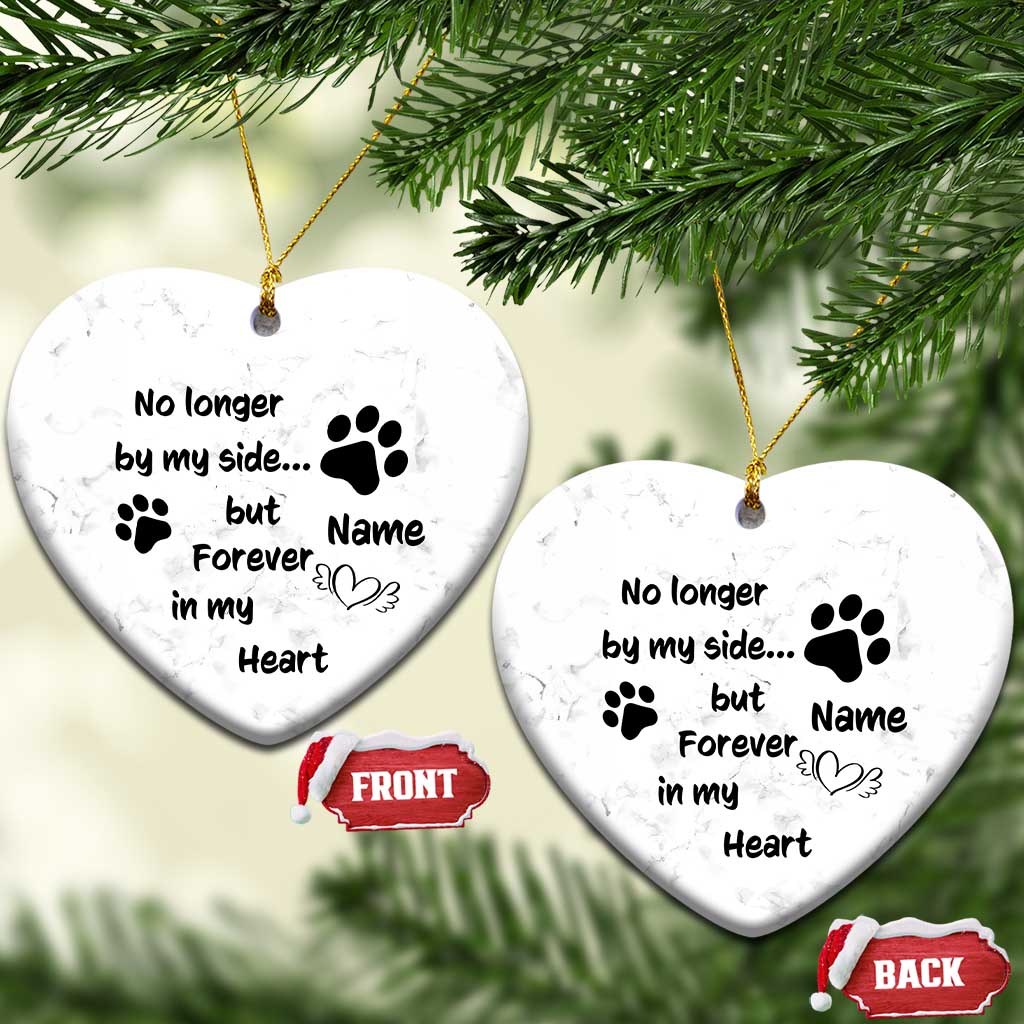 Personalized Dog Memorial Christmas Ornament Custom Name Forever In My Hearts Keepsake TS10