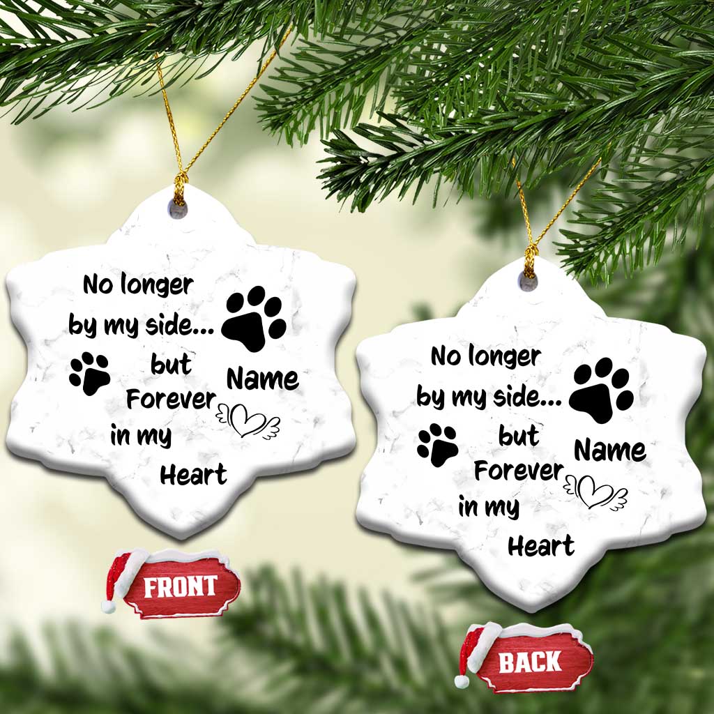 Personalized Dog Memorial Christmas Ornament Custom Name Forever In My Hearts Keepsake TS10