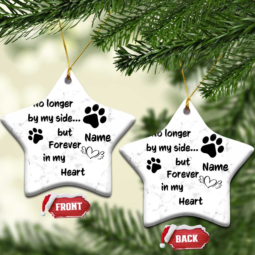 Personalized Dog Memorial Christmas Ornament Custom Name Forever In My Hearts Keepsake TS10