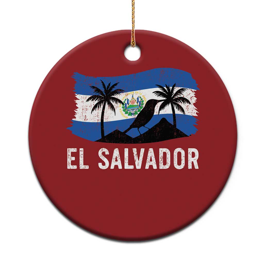 El Salvador Flag Christmas Ornament Salvadoran Pride Torogoz Bird Palm Tree Volcano TS10