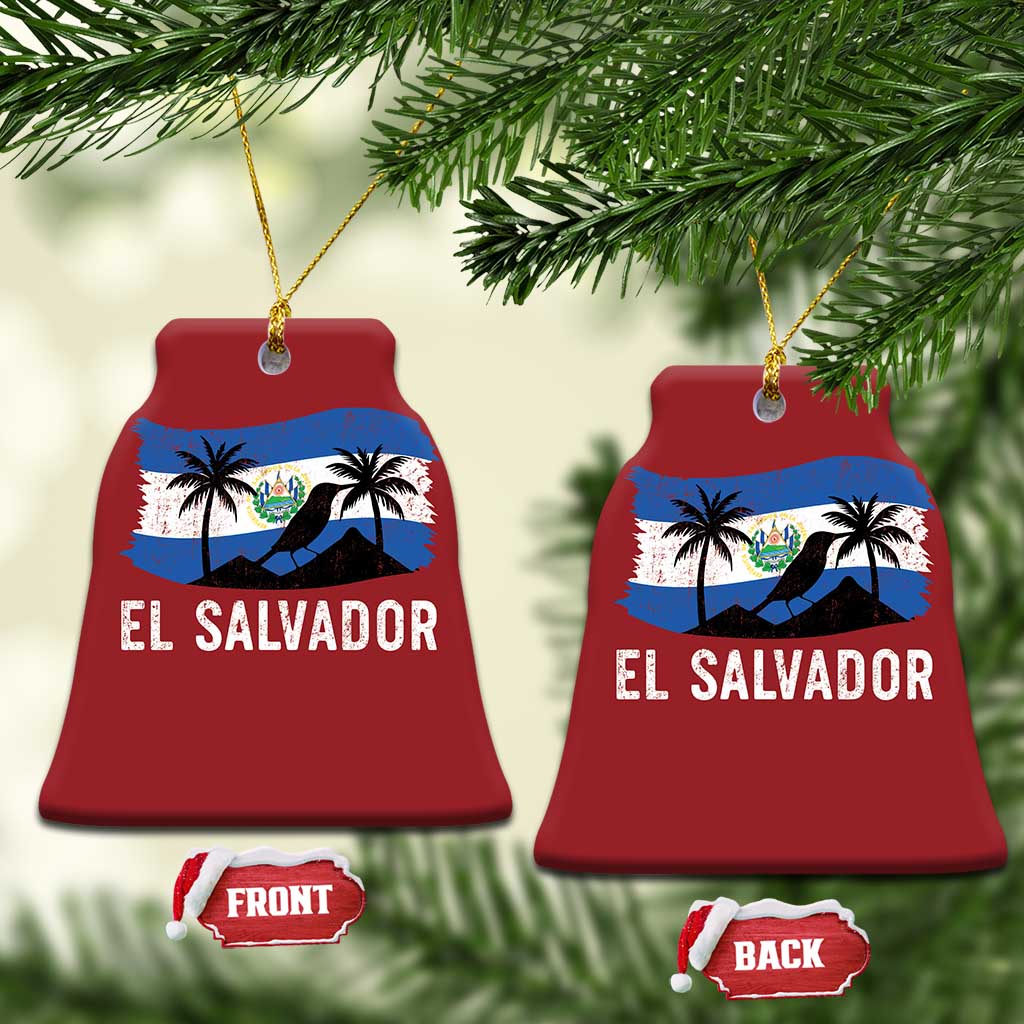 El Salvador Flag Christmas Ornament Salvadoran Pride Torogoz Bird Palm Tree Volcano TS10