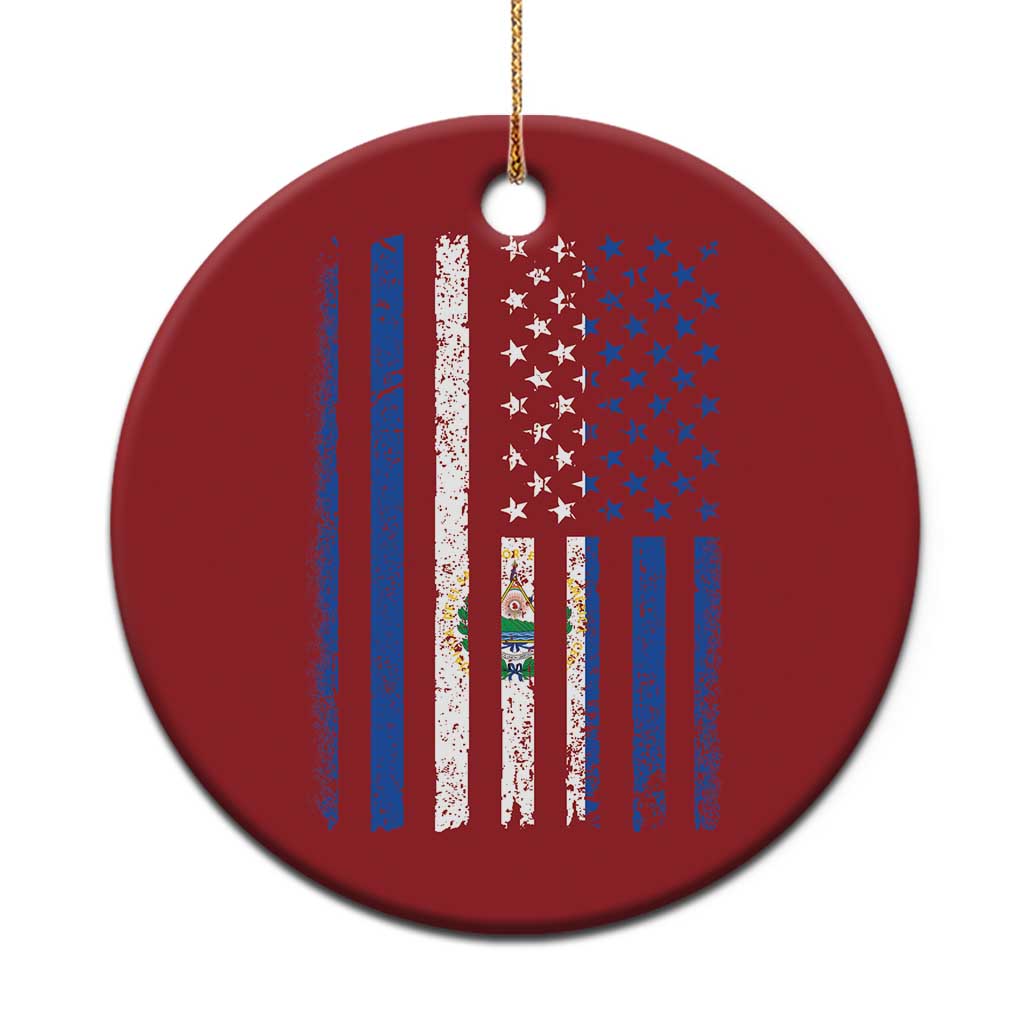 Salvadoran America Flag Christmas Ornament El Salvador USA Patriotic TS10