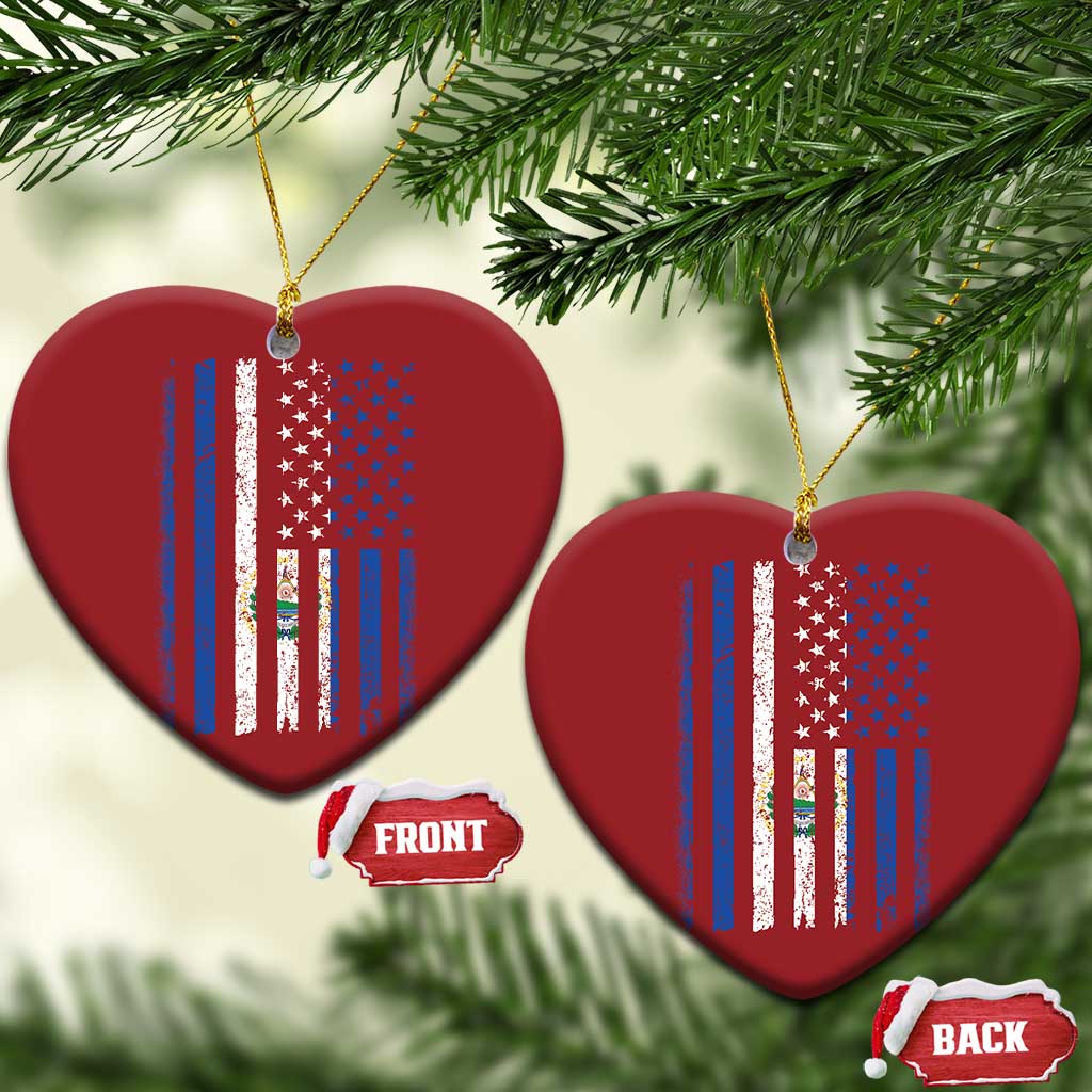 Salvadoran America Flag Christmas Ornament El Salvador USA Patriotic TS10