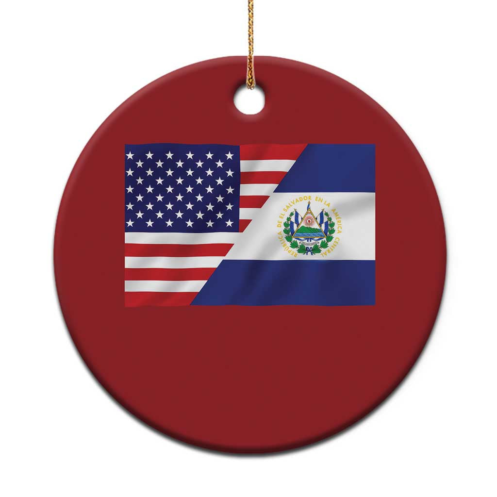 El Salvador American Flag Christmas Ornament Salvadoran USA Pride Heritage Roots TS10