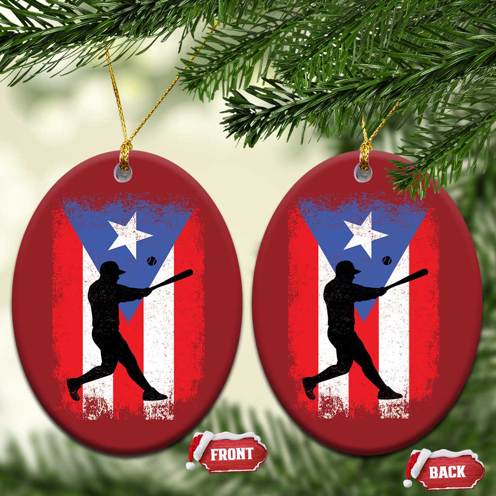Puerto Rico Flag Baseball Christmas Ornament Cool Distressed Jersey Gift Boricua Boys TS10