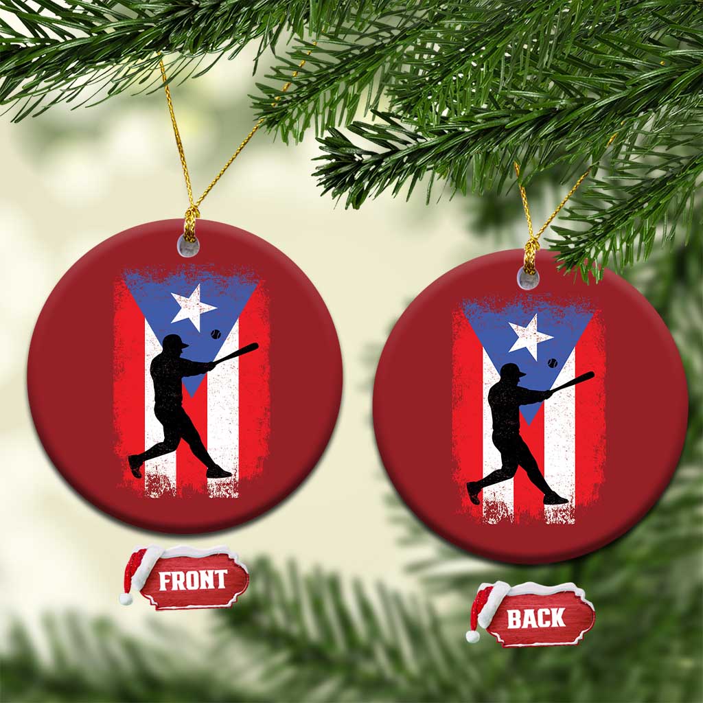Puerto Rico Flag Baseball Christmas Ornament Cool Distressed Jersey Gift Boricua Boys TS10