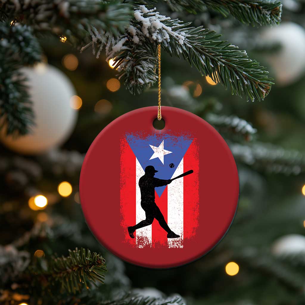 Puerto Rico Flag Baseball Christmas Ornament Cool Distressed Jersey Gift Boricua Boys TS10