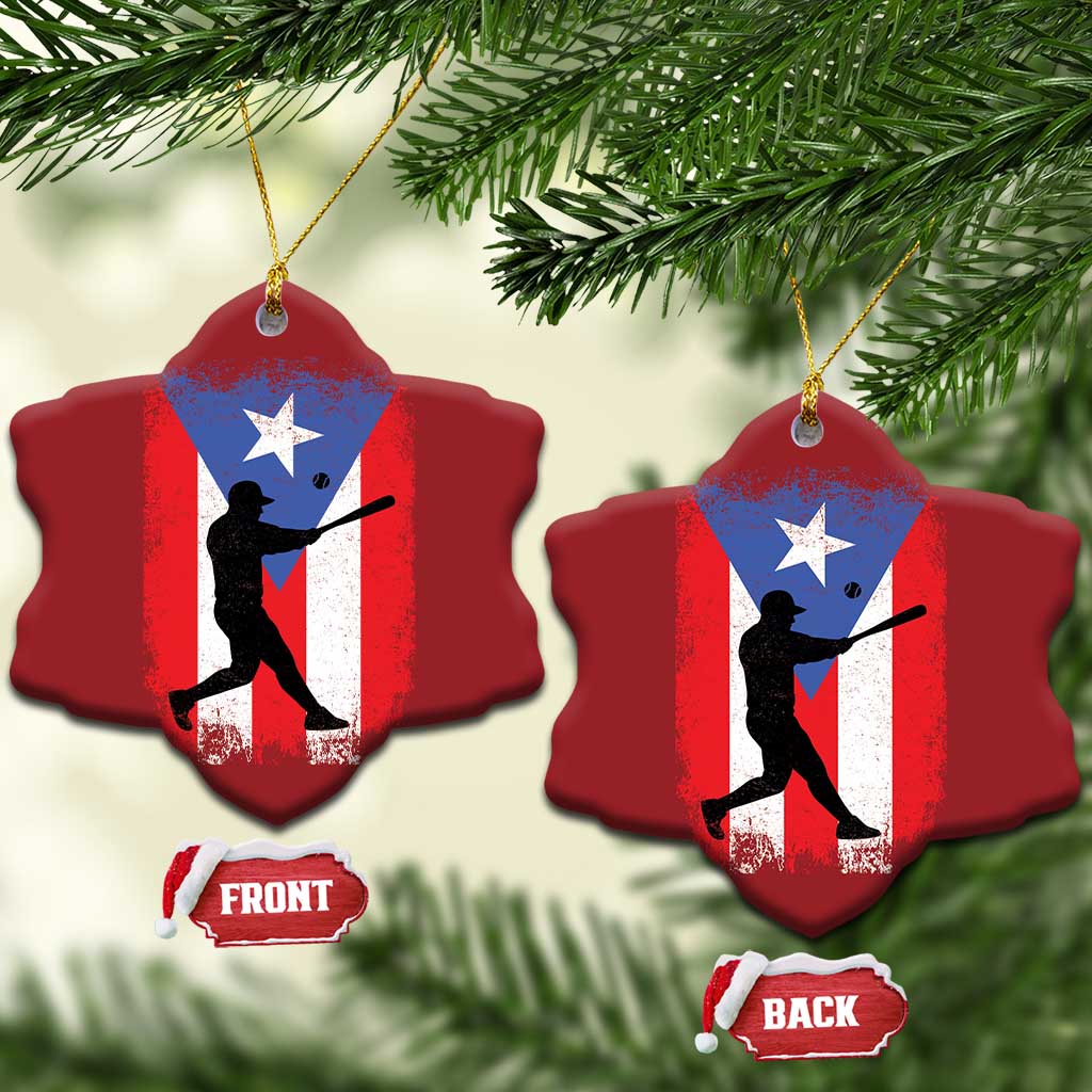 Puerto Rico Flag Baseball Christmas Ornament Cool Distressed Jersey Gift Boricua Boys TS10