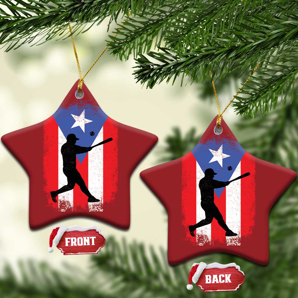 Puerto Rico Flag Baseball Christmas Ornament Cool Distressed Jersey Gift Boricua Boys TS10