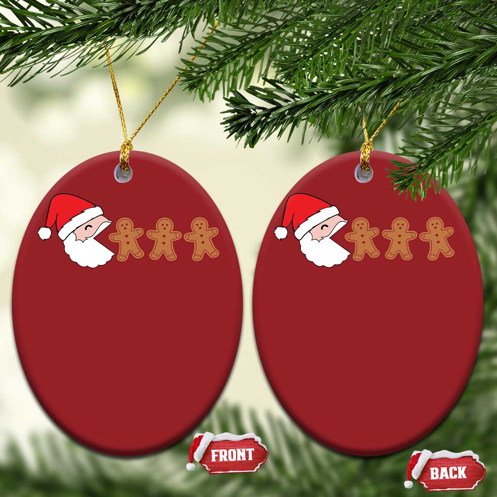 Funny Christmas Ornament Santa Eating Gingerbread Men Gamer Men Women Kids TS10