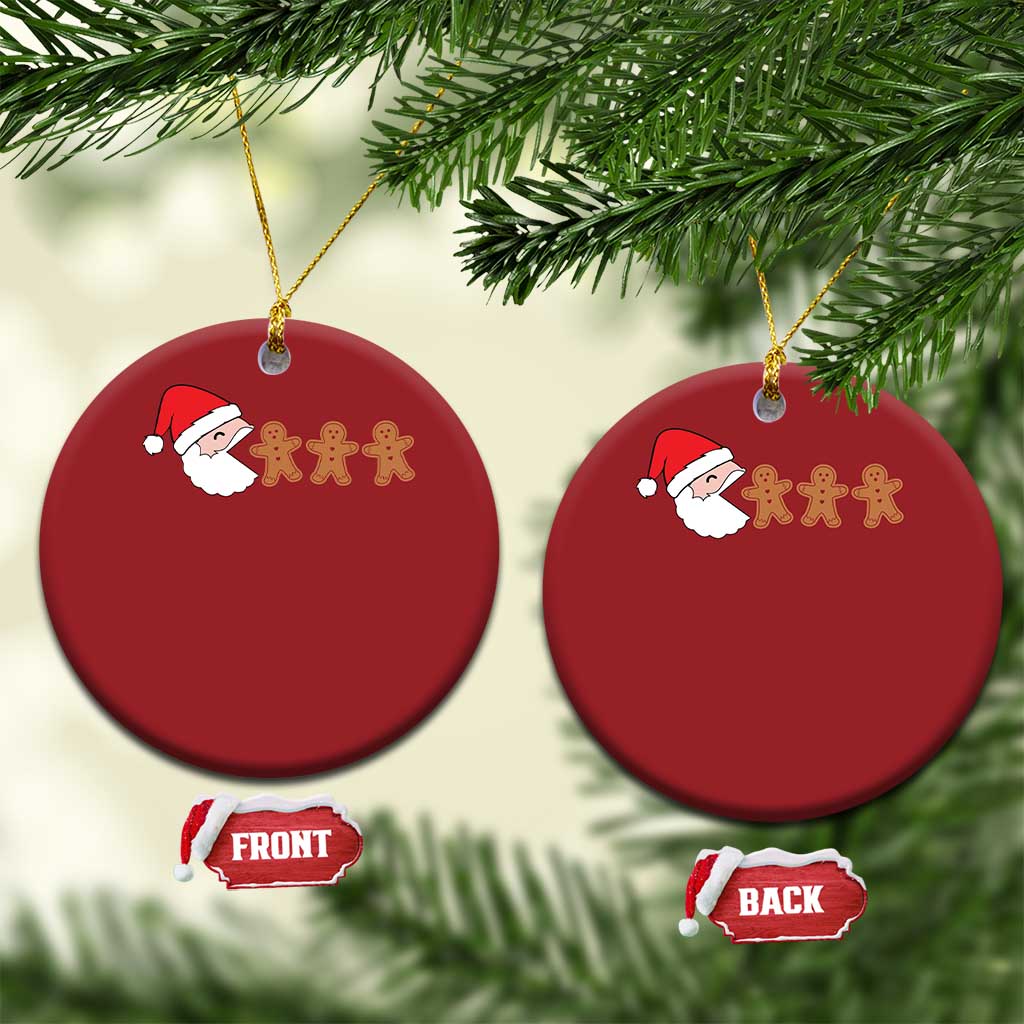 Funny Christmas Ornament Santa Eating Gingerbread Men Gamer Men Women Kids TS10