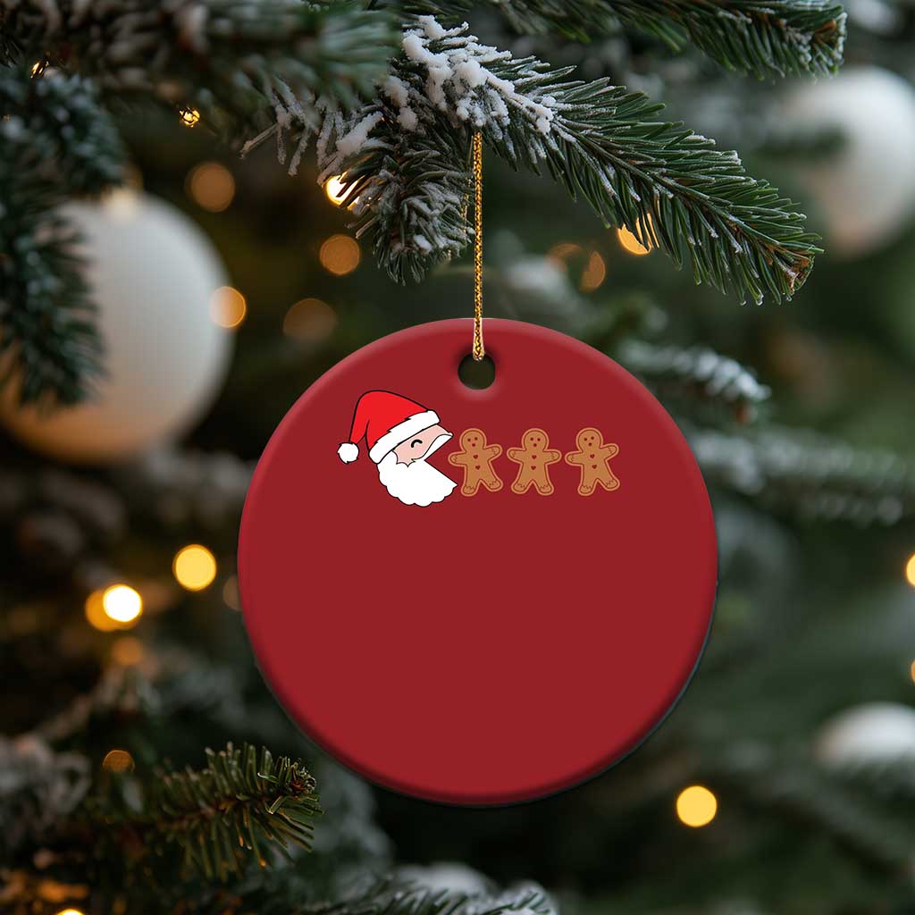 Funny Christmas Ornament Santa Eating Gingerbread Men Gamer Men Women Kids TS10