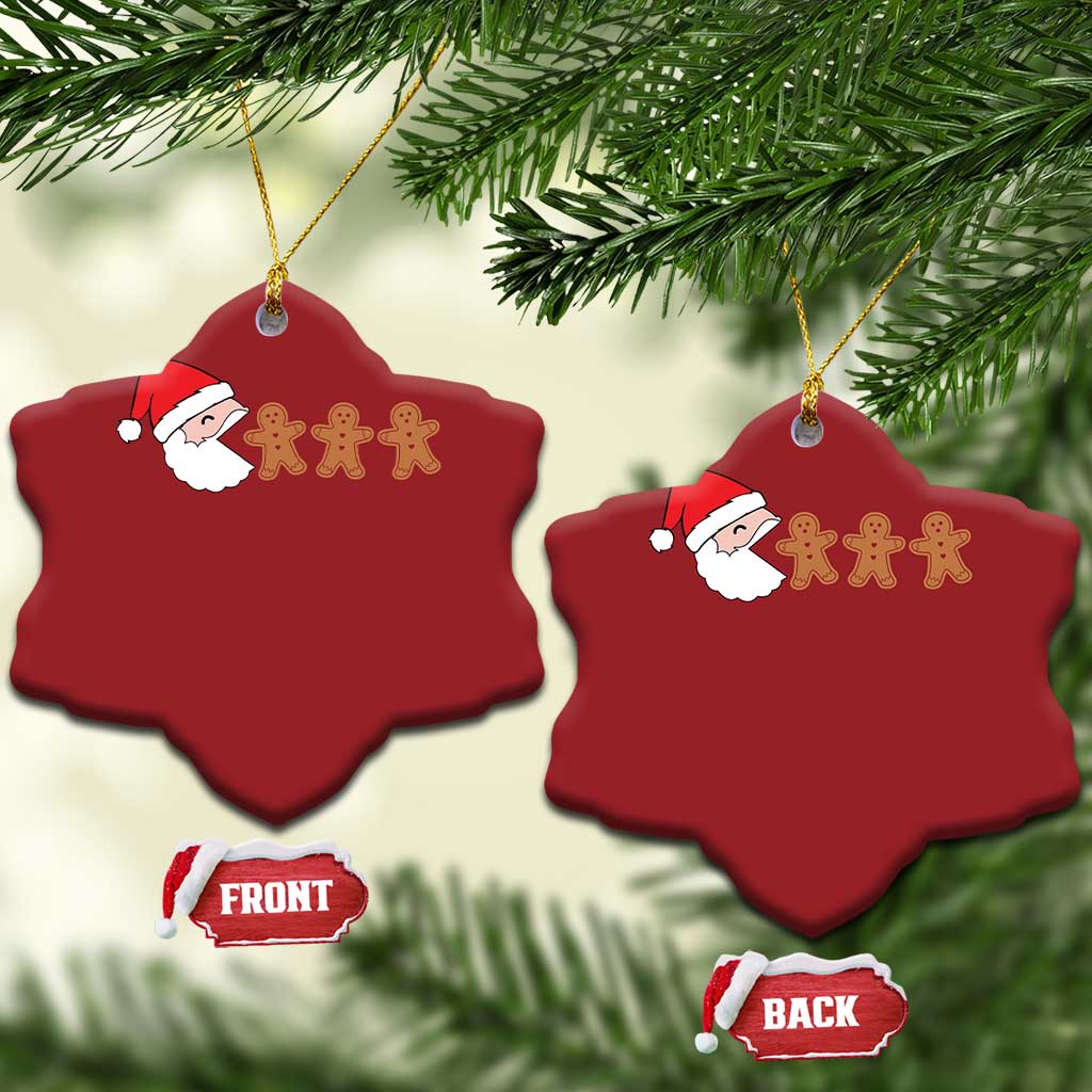 Funny Christmas Ornament Santa Eating Gingerbread Men Gamer Men Women Kids TS10