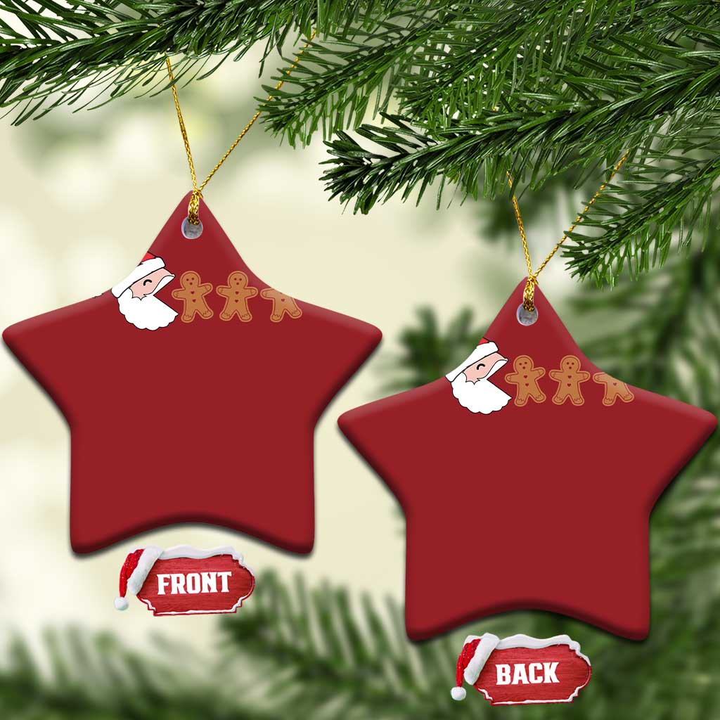 Funny Christmas Ornament Santa Eating Gingerbread Men Gamer Men Women Kids TS10