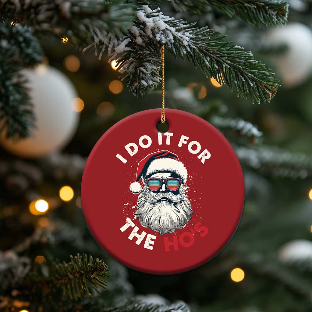 Funny Santa Christmas Ornament I Do It For The Ho's TS10
