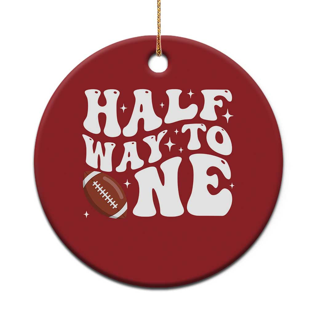 Half Way To One Christmas Ornament 1/2 Birthday Baby Boy Football TS10