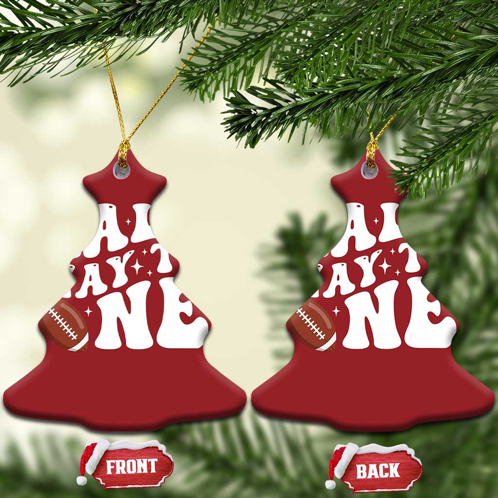 Half Way To One Christmas Ornament 1/2 Birthday Baby Boy Football TS10