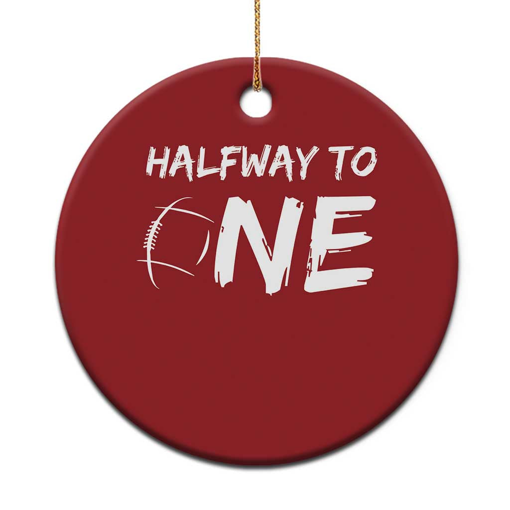 HalfWay To One Christmas Ornament Baby Boy 1/2 Birthday Outfits Football TS10