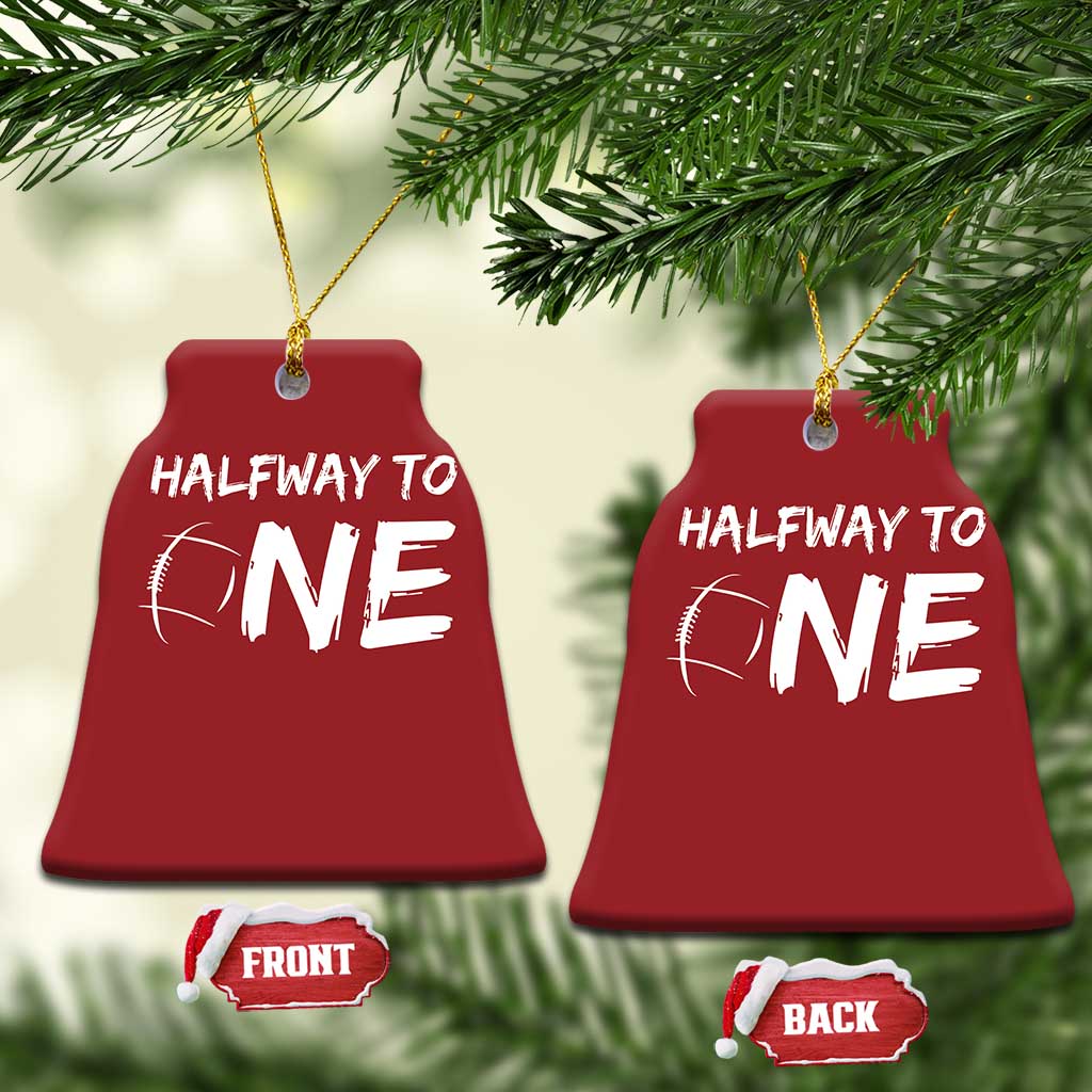 HalfWay To One Christmas Ornament Baby Boy 1/2 Birthday Outfits Football TS10