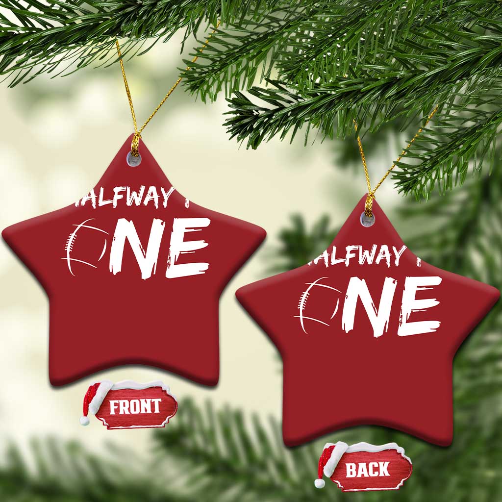 HalfWay To One Christmas Ornament Baby Boy 1/2 Birthday Outfits Football TS10