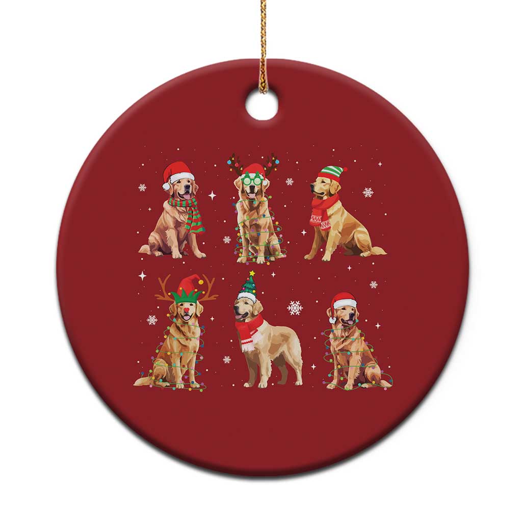 Golden Retriever Xmas Christmas Ornament Gift for Dog Lover Happy New Year Dog Xmas Lights TS10