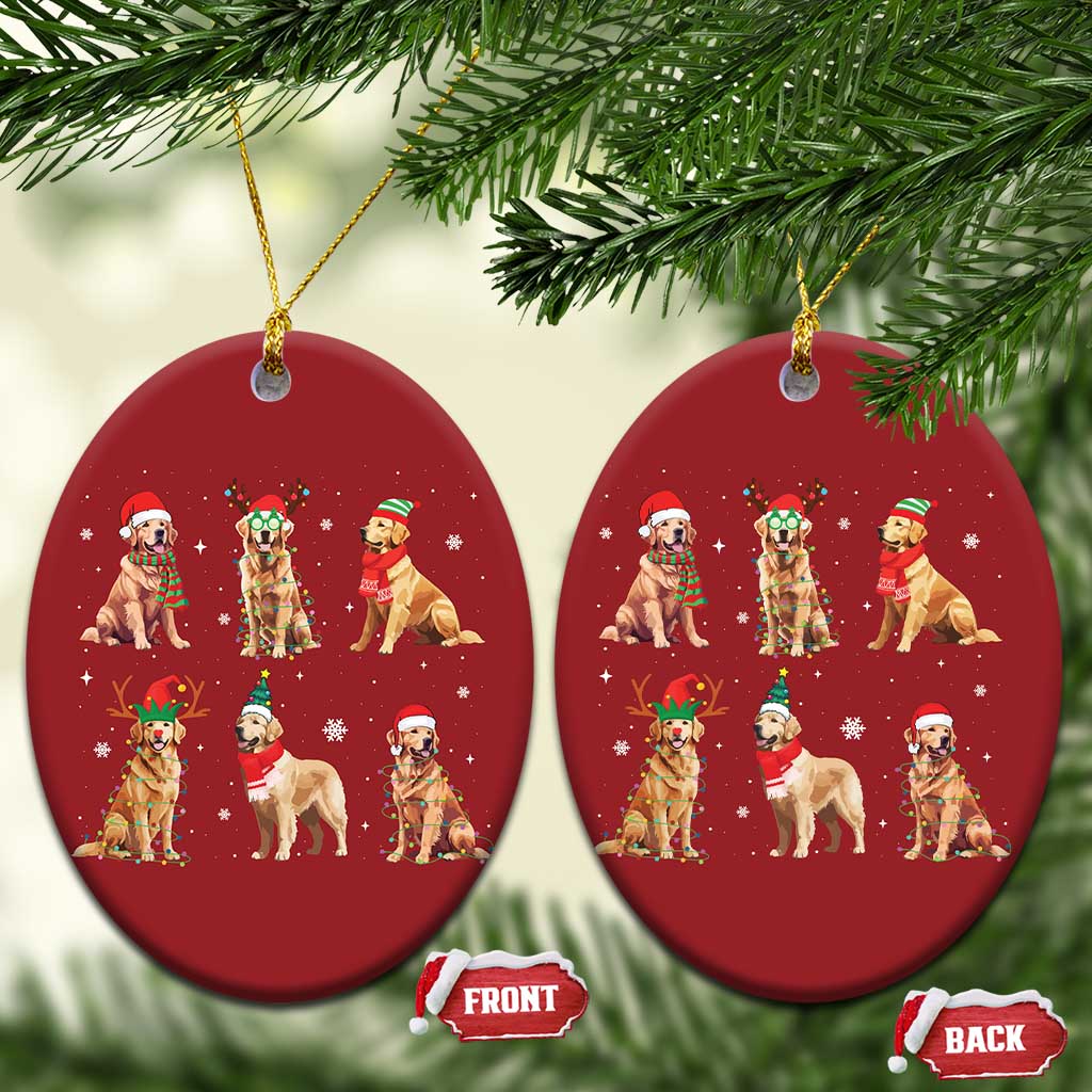 Golden Retriever Xmas Christmas Ornament Gift for Dog Lover Happy New Year Dog Xmas Lights TS10