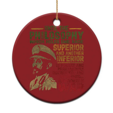 Haile Selassie Christmas Ornament War Speech Lion of Judah Rasta Jah Bless TS10