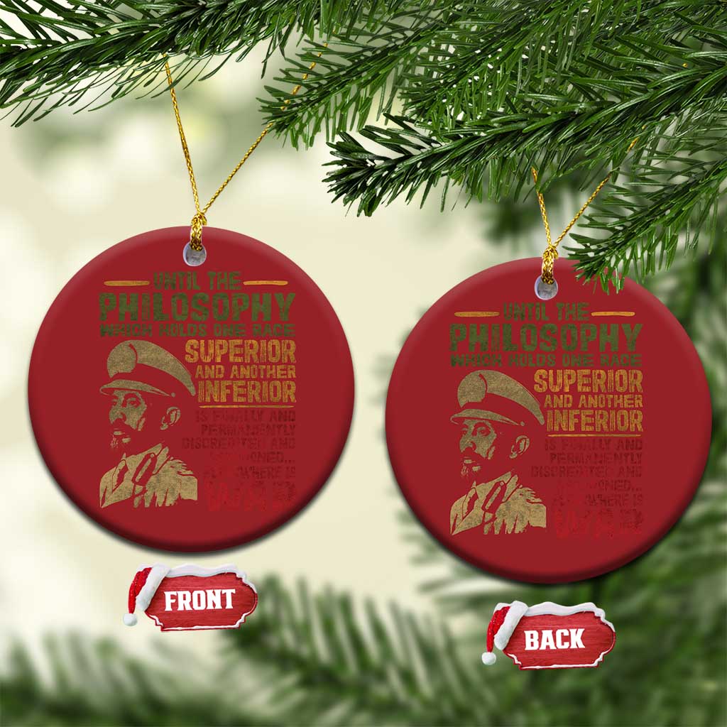Haile Selassie Christmas Ornament War Speech Lion of Judah Rasta Jah Bless TS10