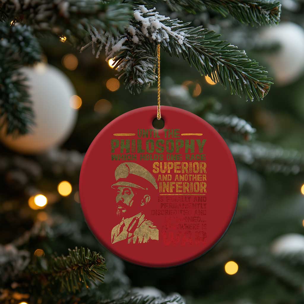 Haile Selassie Christmas Ornament War Speech Lion of Judah Rasta Jah Bless TS10