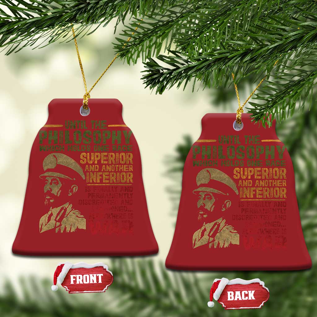 Haile Selassie Christmas Ornament War Speech Lion of Judah Rasta Jah Bless TS10