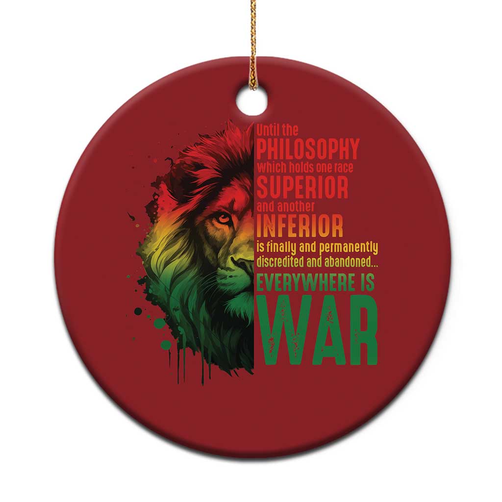 Lion of Judah Christmas Ornament Rasta Haile Selassie War Speech Jah Bless TS10