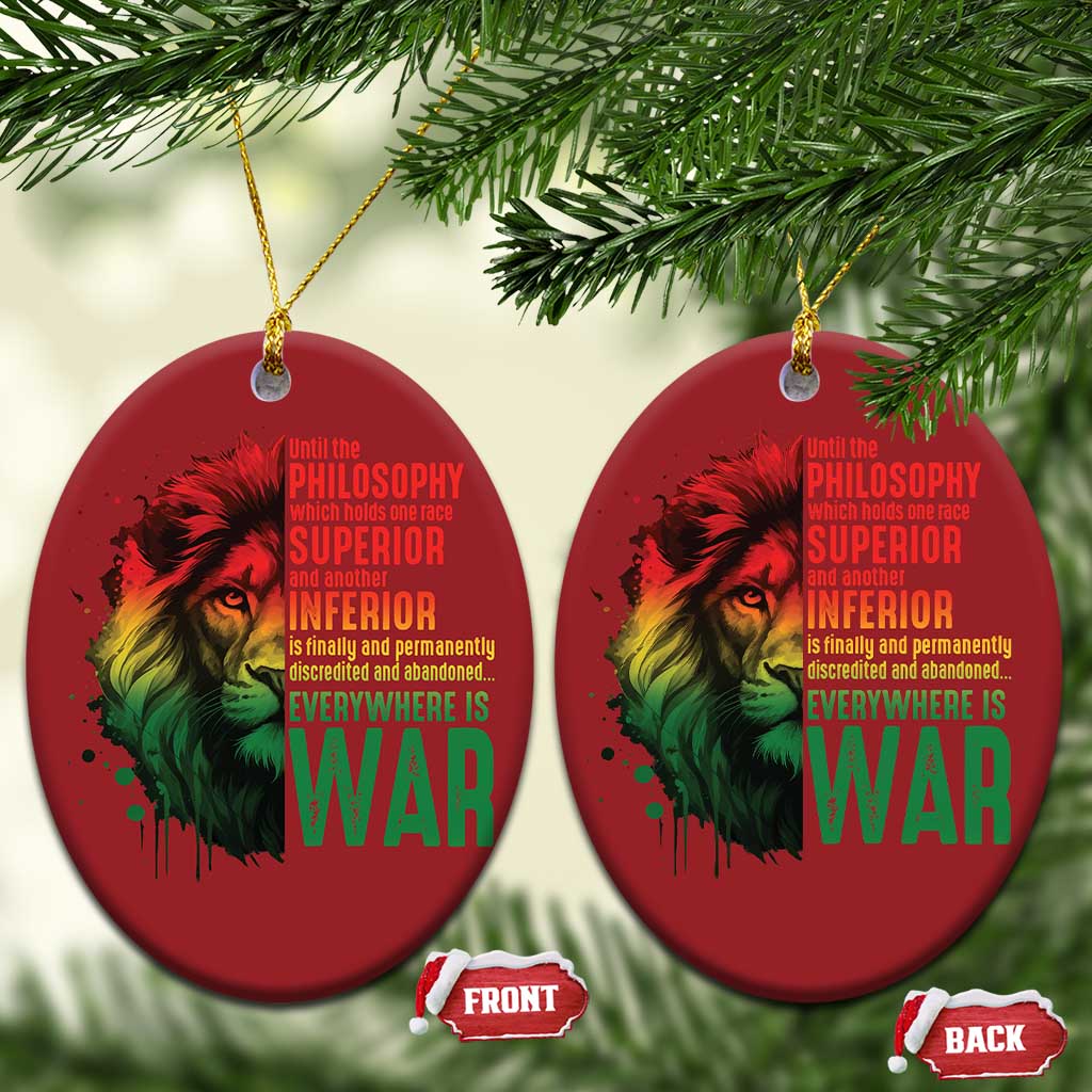 Lion of Judah Christmas Ornament Rasta Haile Selassie War Speech Jah Bless TS10