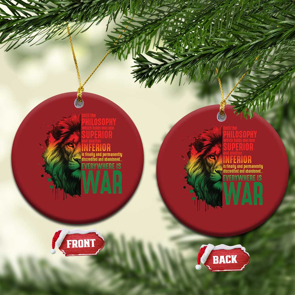 Lion of Judah Christmas Ornament Rasta Haile Selassie War Speech Jah Bless TS10