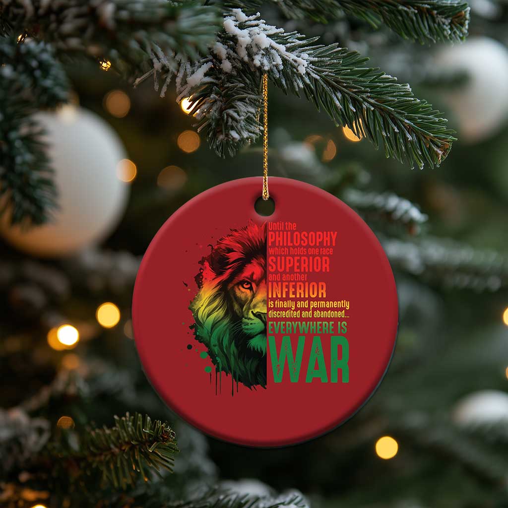 Lion of Judah Christmas Ornament Rasta Haile Selassie War Speech Jah Bless TS10