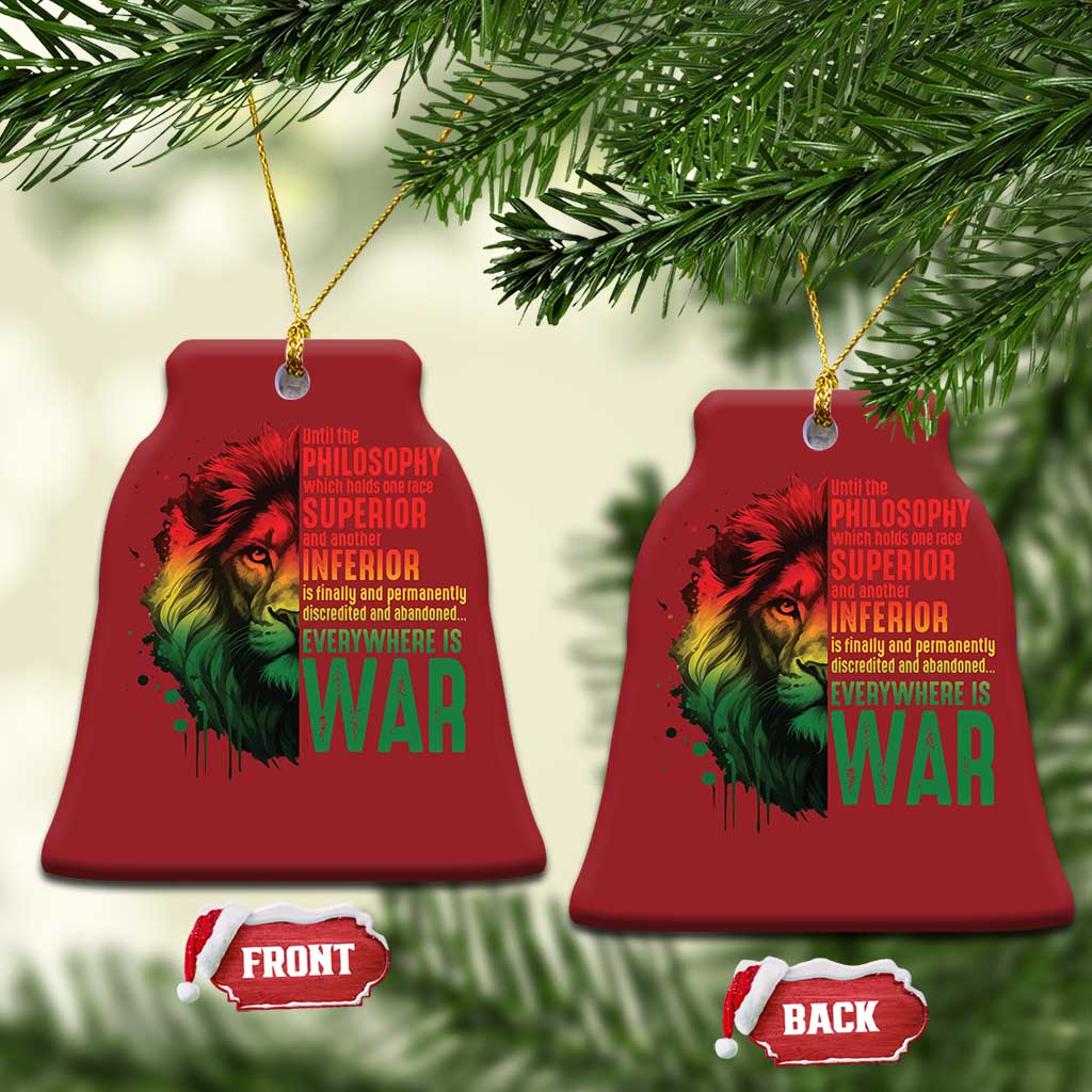 Lion of Judah Christmas Ornament Rasta Haile Selassie War Speech Jah Bless TS10