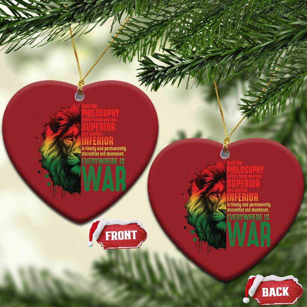 Lion of Judah Christmas Ornament Rasta Haile Selassie War Speech Jah Bless TS10