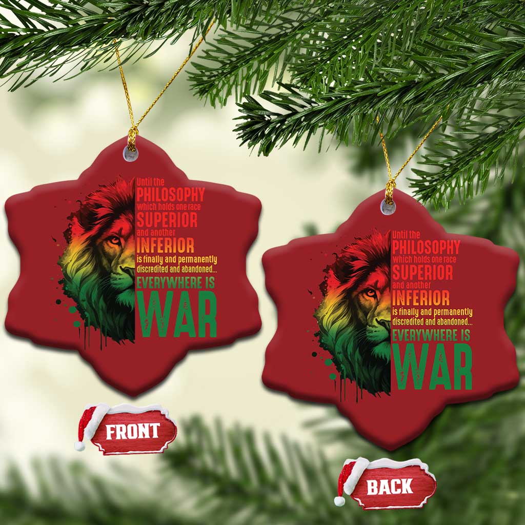 Lion of Judah Christmas Ornament Rasta Haile Selassie War Speech Jah Bless TS10