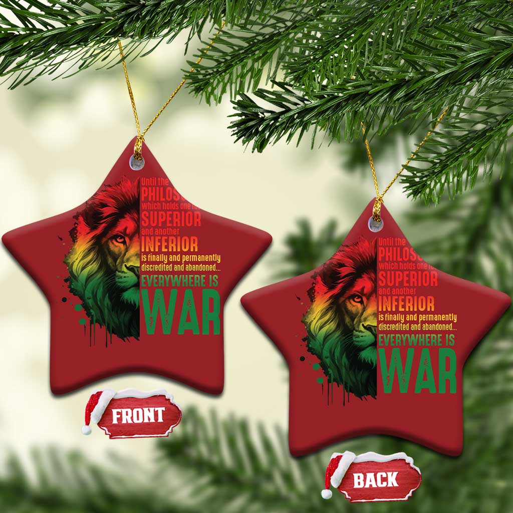 Lion of Judah Christmas Ornament Rasta Haile Selassie War Speech Jah Bless TS10