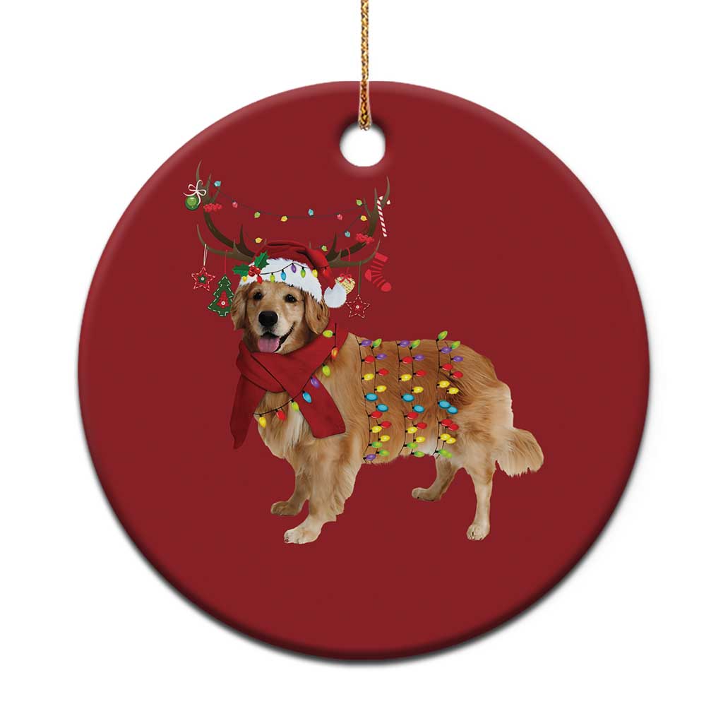 Golden Retriever Xmas Christmas Ornament Gift for Dog Lover Happy New Year Xmas Lights TS10