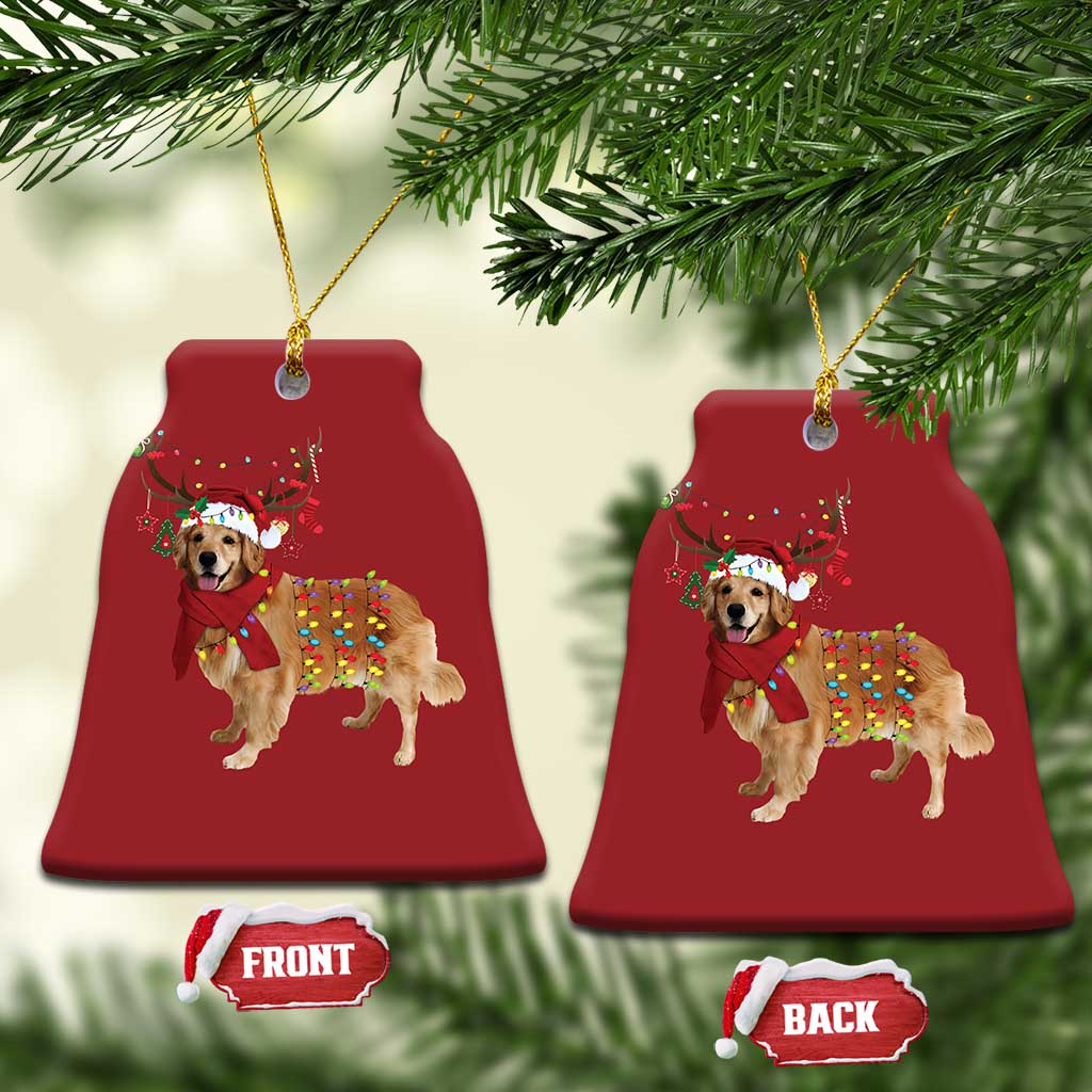 Golden Retriever Xmas Christmas Ornament Gift for Dog Lover Happy New Year Xmas Lights TS10