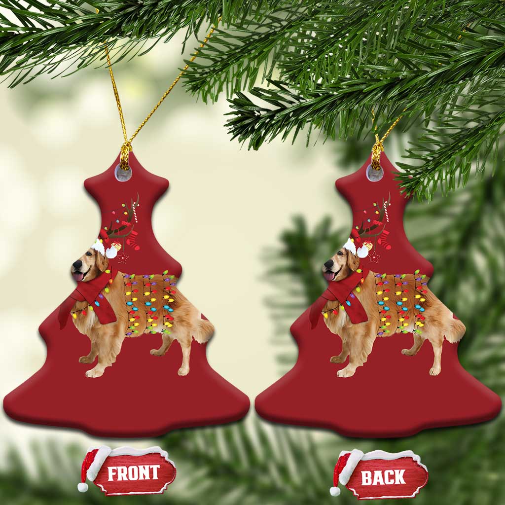 Golden Retriever Xmas Christmas Ornament Gift for Dog Lover Happy New Year Xmas Lights TS10