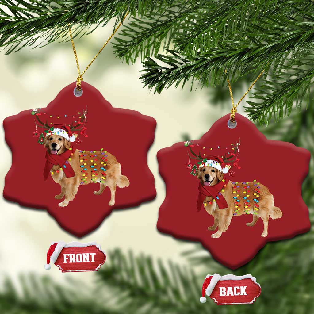Golden Retriever Xmas Christmas Ornament Gift for Dog Lover Happy New Year Xmas Lights TS10