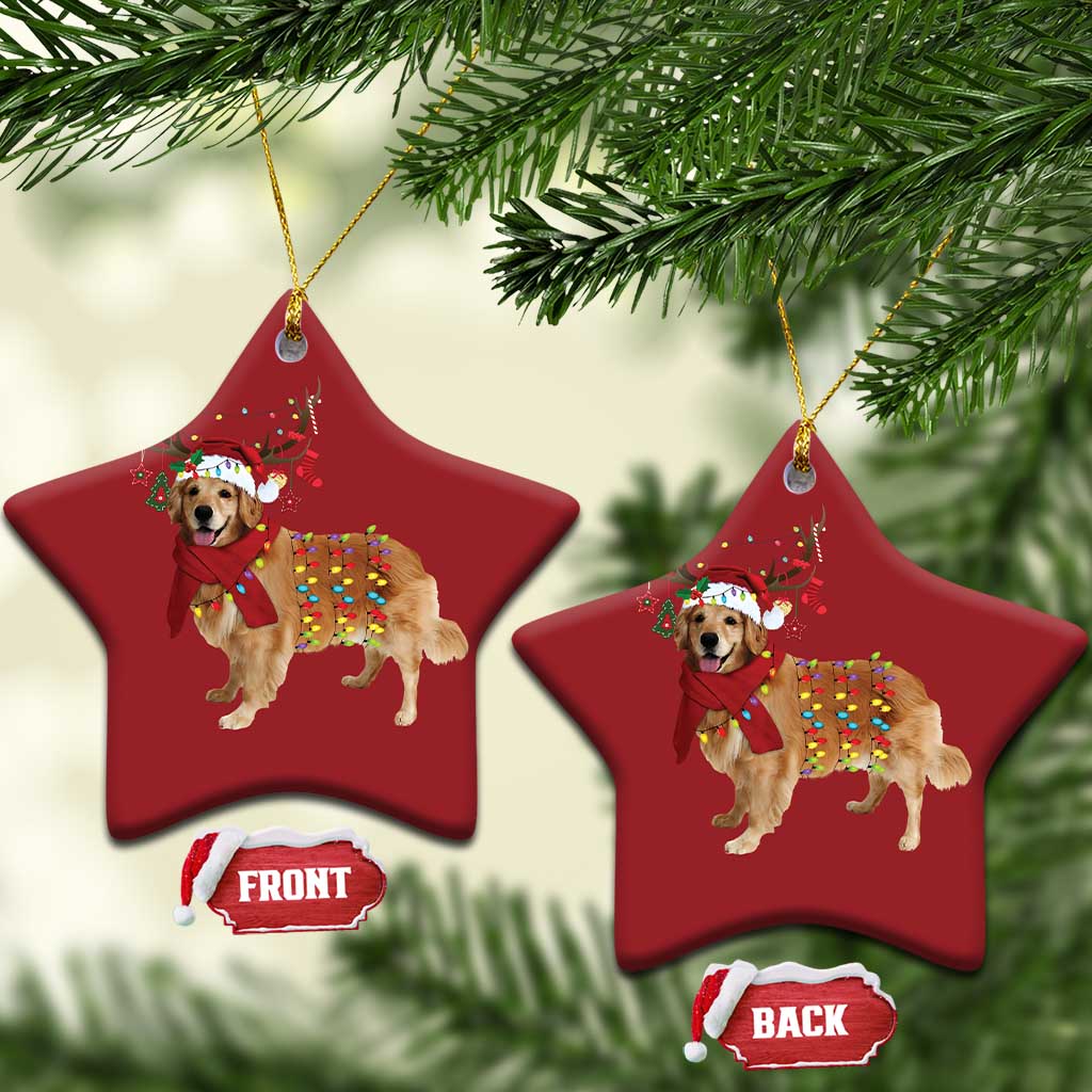 Golden Retriever Xmas Christmas Ornament Gift for Dog Lover Happy New Year Xmas Lights TS10