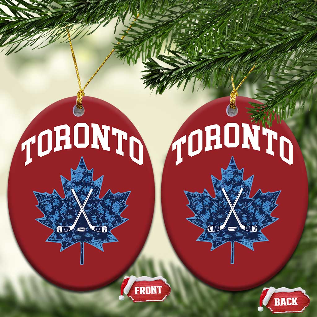 Vintage Canada Hockey Christmas Ornament Maple Leafs TS10